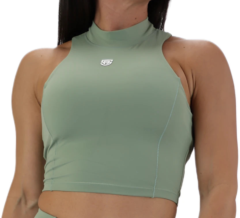 FlexFlow High Neck Crop Top - Solid Athletics