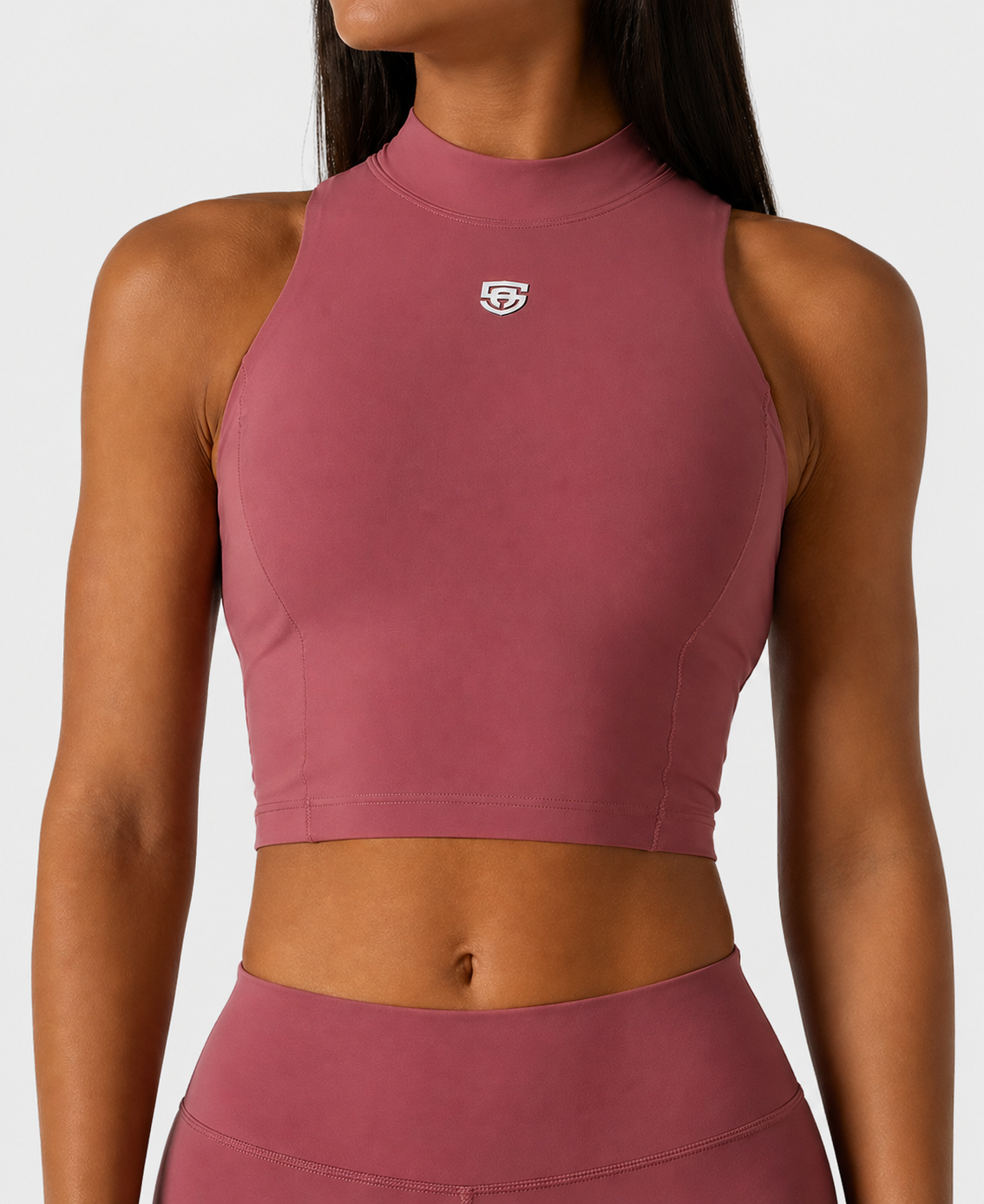 FlexFlow High Neck Crop Top - Solid Athletics