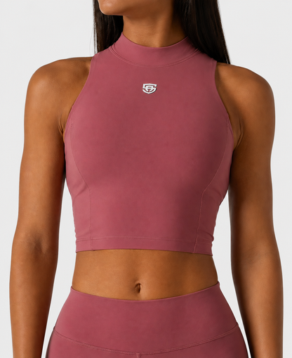 FlexFlow High Neck Crop Top - Solid Athletics